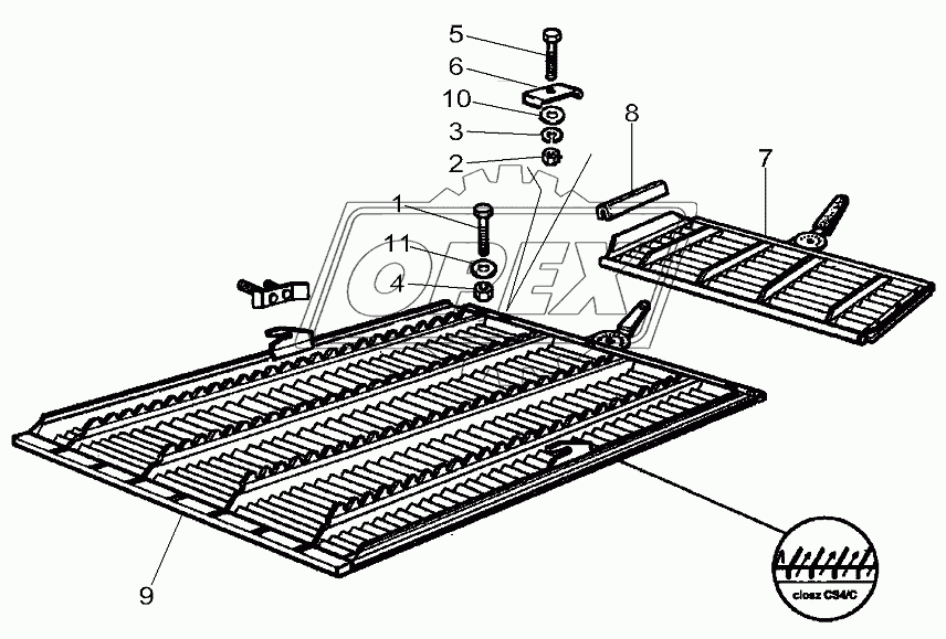 Upper Sieve, Adjustable