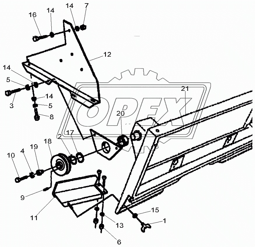 Chaff Spreader Left Side Supports