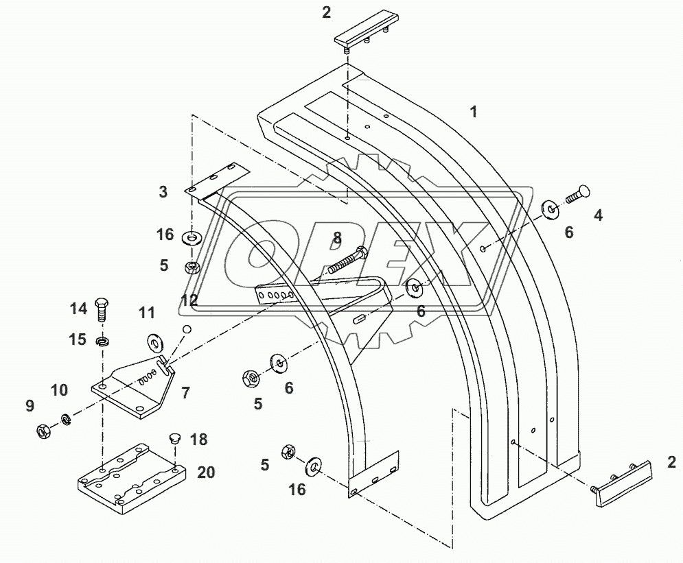 MUD GUARDS ADJUSTAB. 6