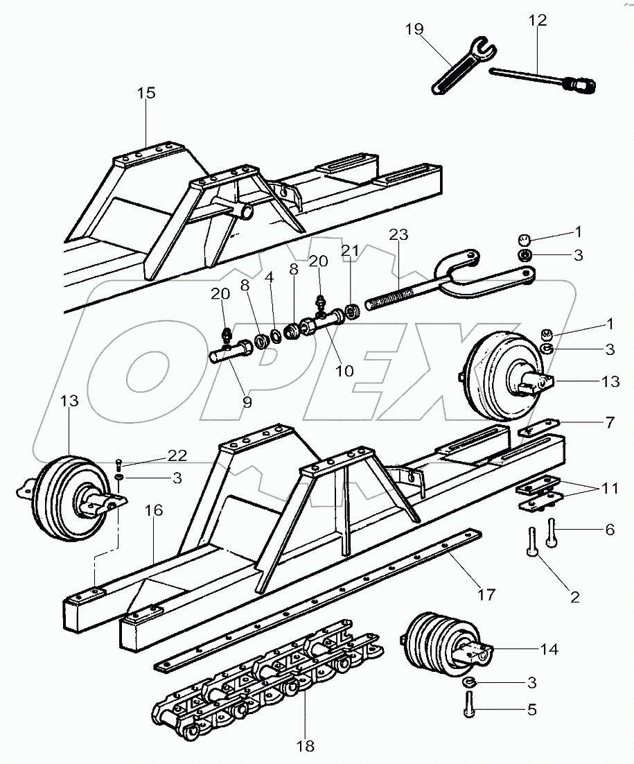 Chassis Crawler Tracks 7 Rollers