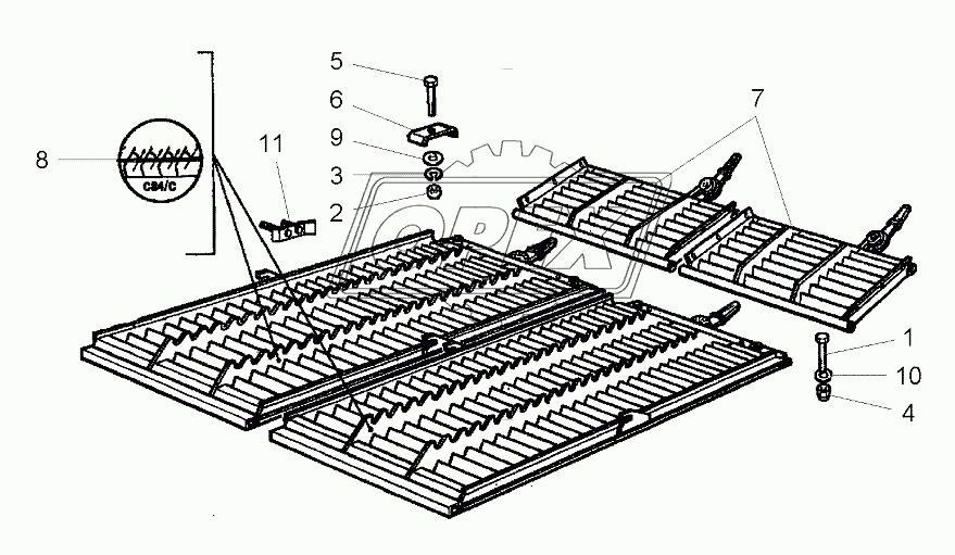 Upper Sieve, Adjustable