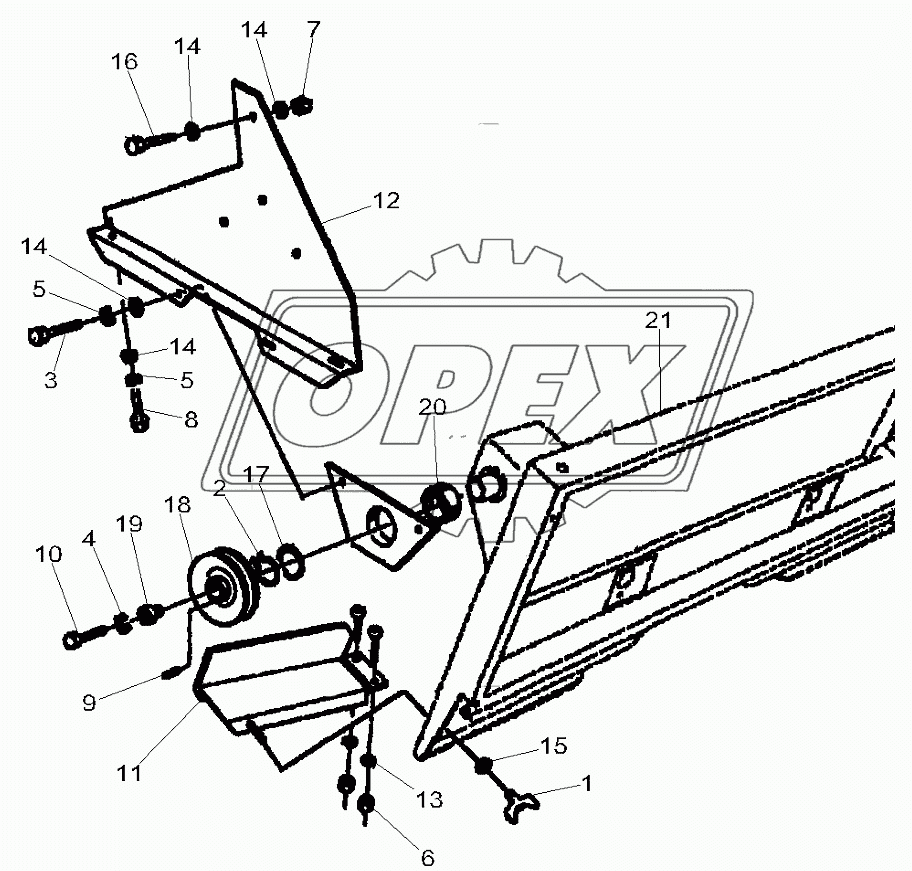 Chaff Spreader Left Side Supports