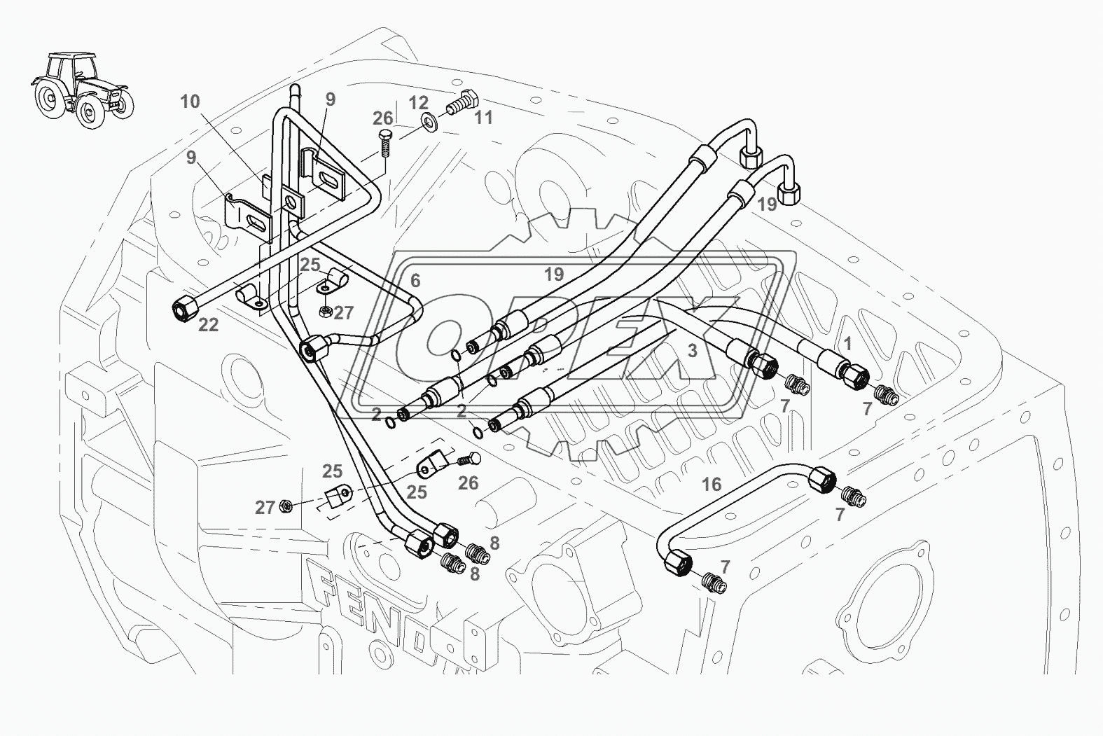 Коробка передач-трубопроводы 1