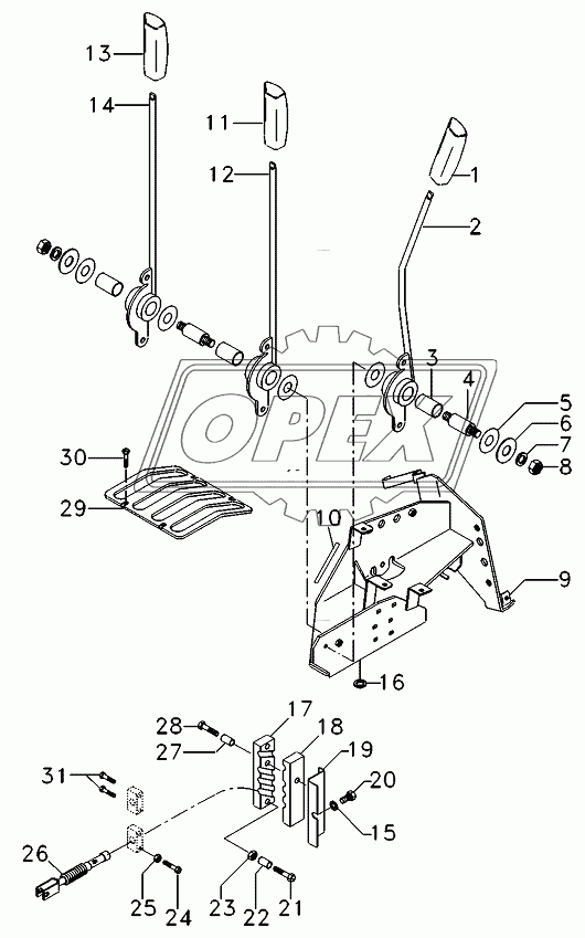 Rc Lever Assy - 3 Valve, With Cab