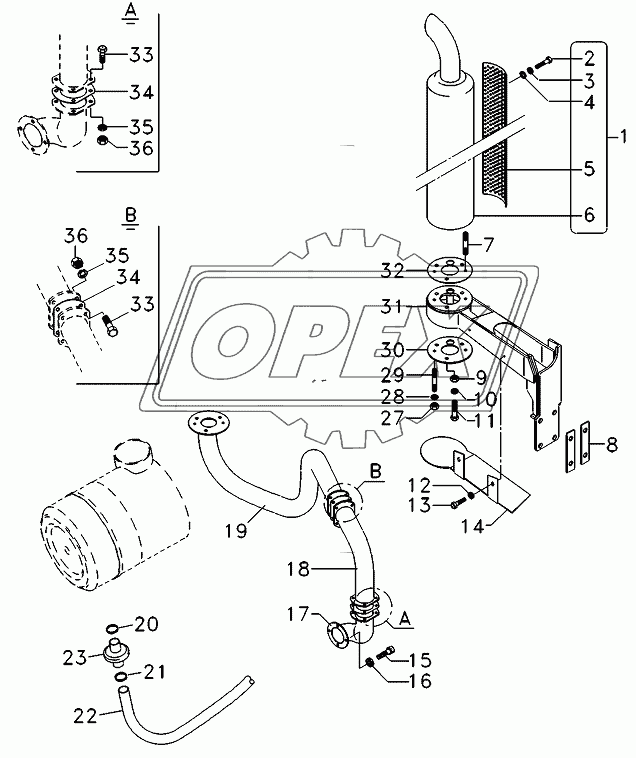 Exhaust, with cab