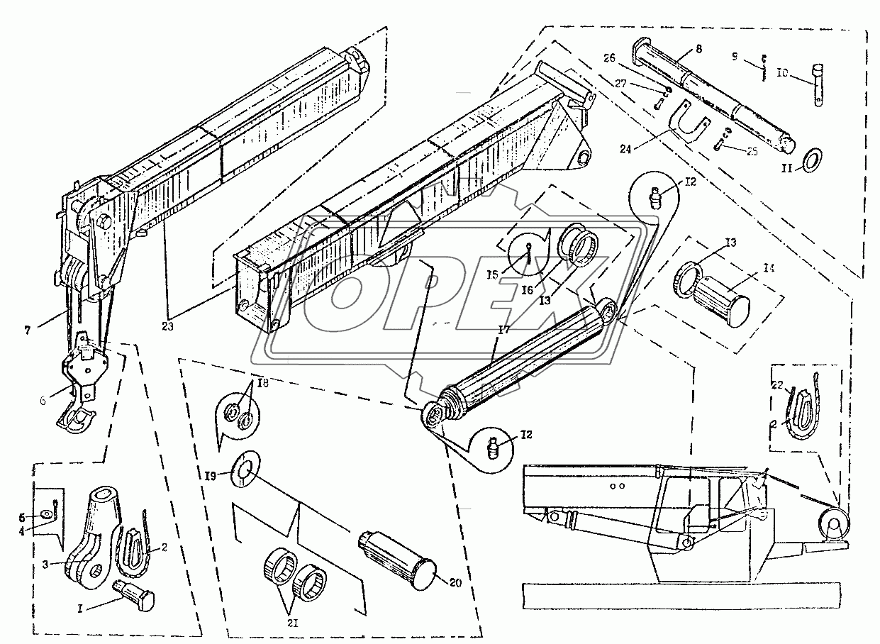 Установка телескопической стрелы КС-3574.63.000