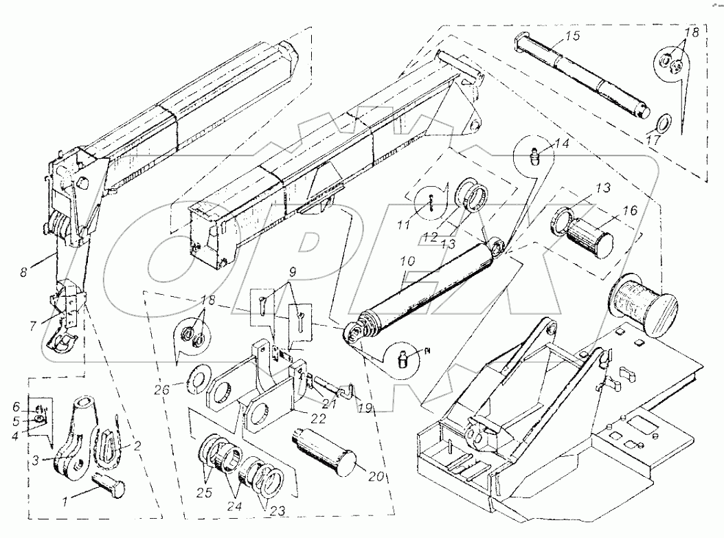 Установка телескопической стрелы КС-3577.63.000