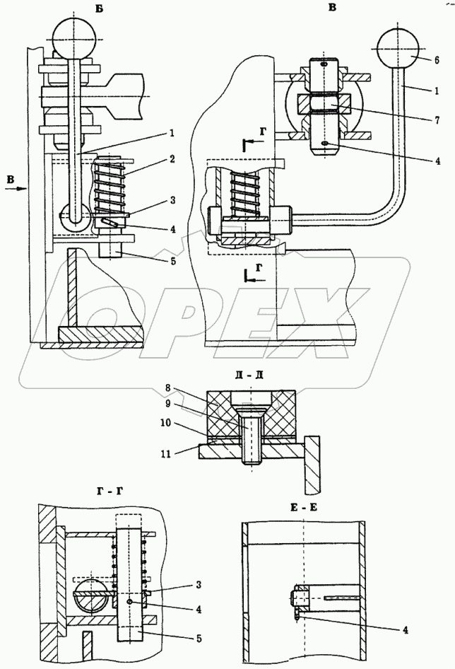 Установка выносных опор KC-6973A.31.000