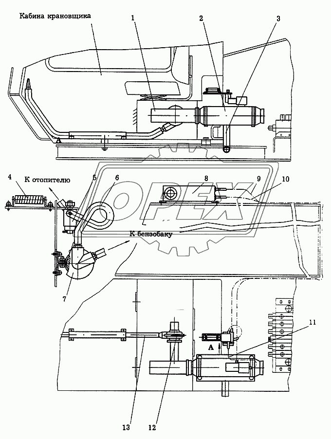 Установка отопителя KC-6973A.55.000