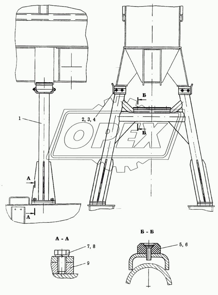 Установка стойки стрелы KC-6973A.37.000