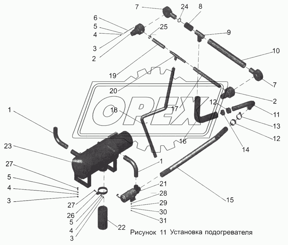 Установка подогревателя 104С-1000022