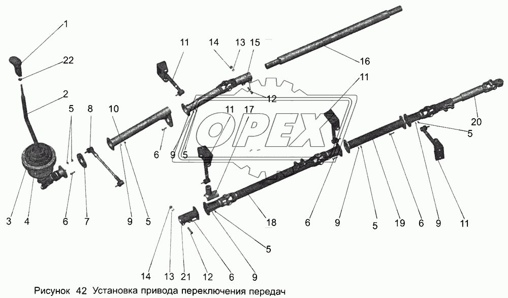 Установка привода переключения передач 103-1703002-40