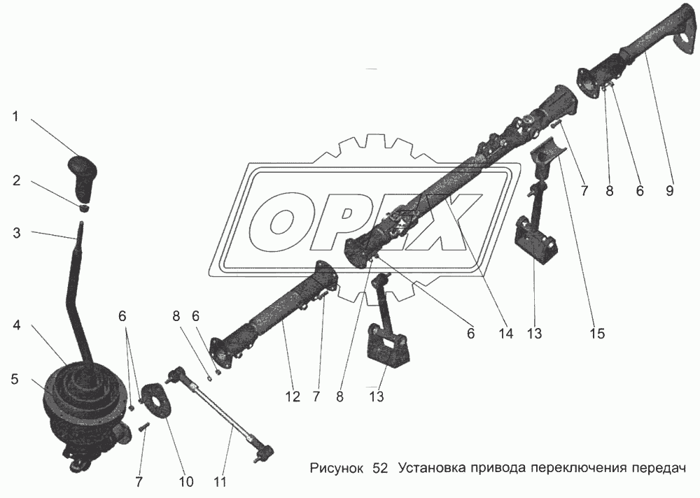 Установка привода переключения передач 105-1703002-90