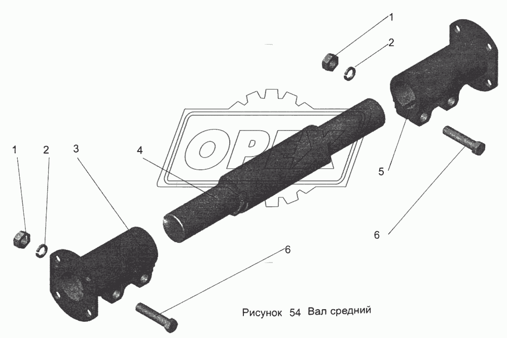 Вал средний 105-1703020-90