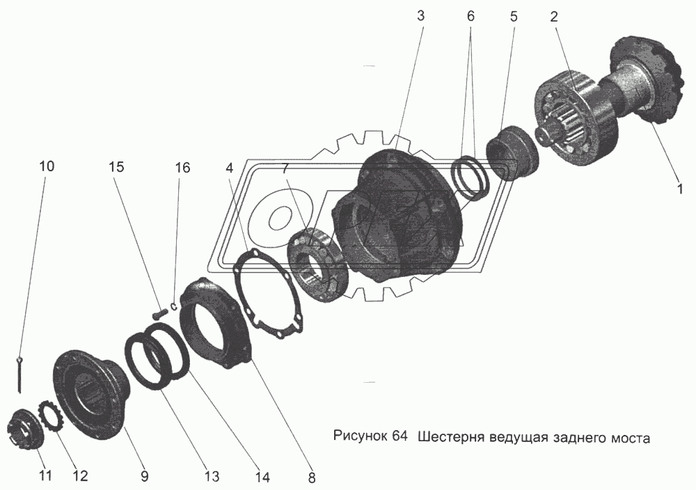 Шестерня ведущая заднего моста 102-2402021