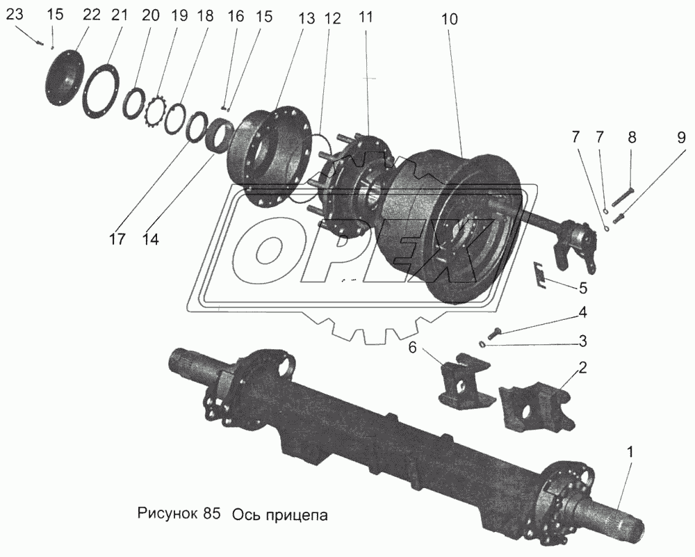 Ось прицепа 105-2410007