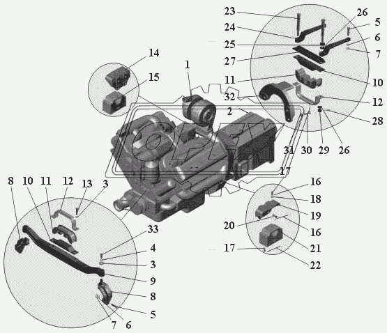 Установка силового агрегата 104-1000003-31