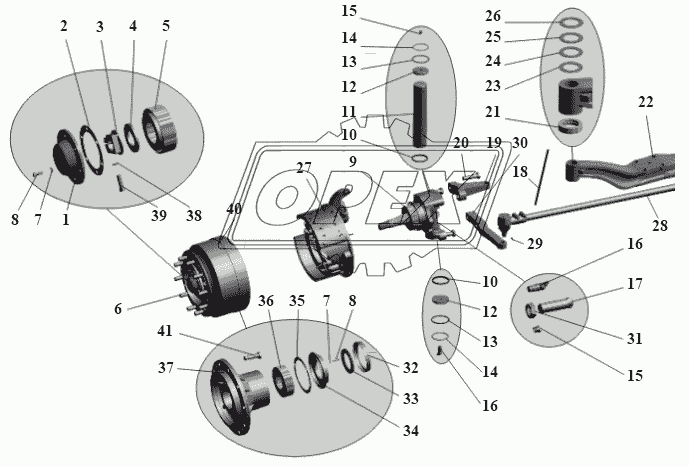 Ось передняя 105-3000015