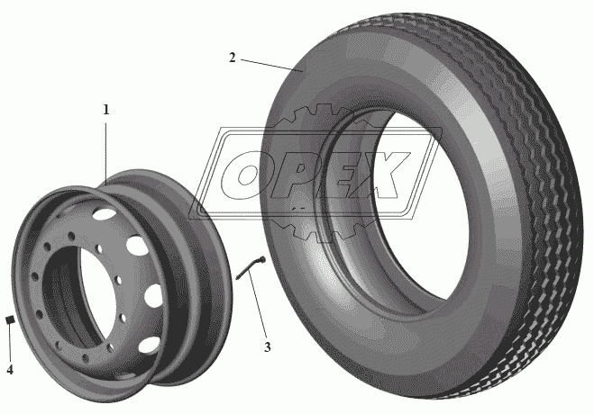 Колесо и шина 101-3101011, 103-3101011