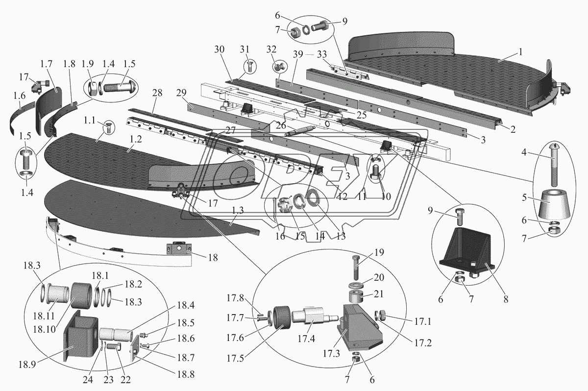 Установка поворотного круга 105-5000042-10