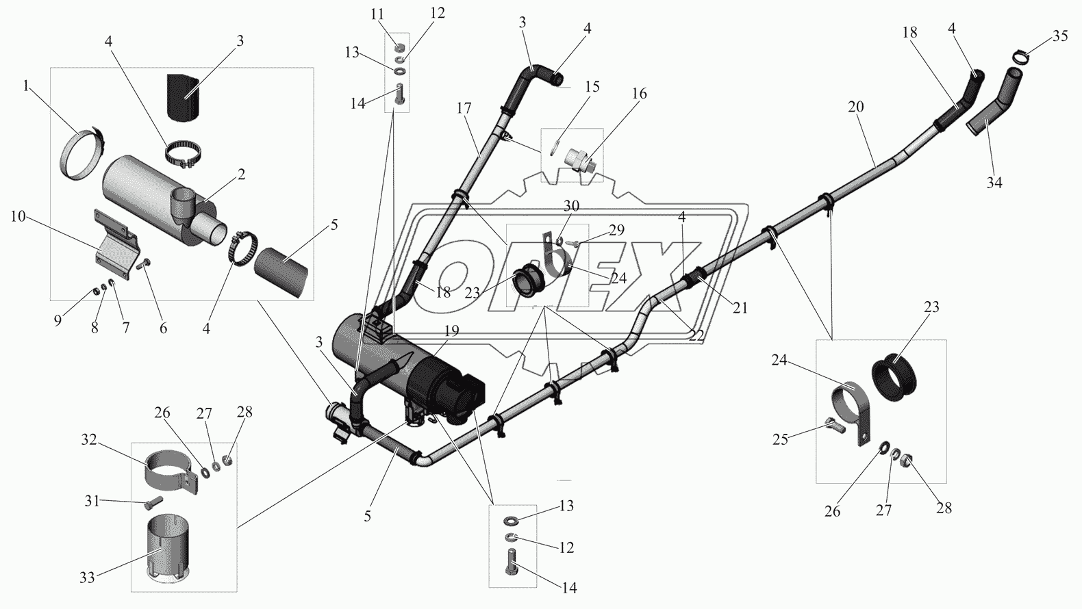 Установка подогревателя DBW 300.66