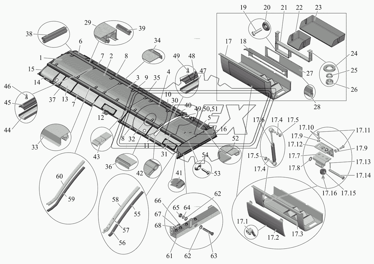 Установка панелей потолка (206060-5700030-40) 1