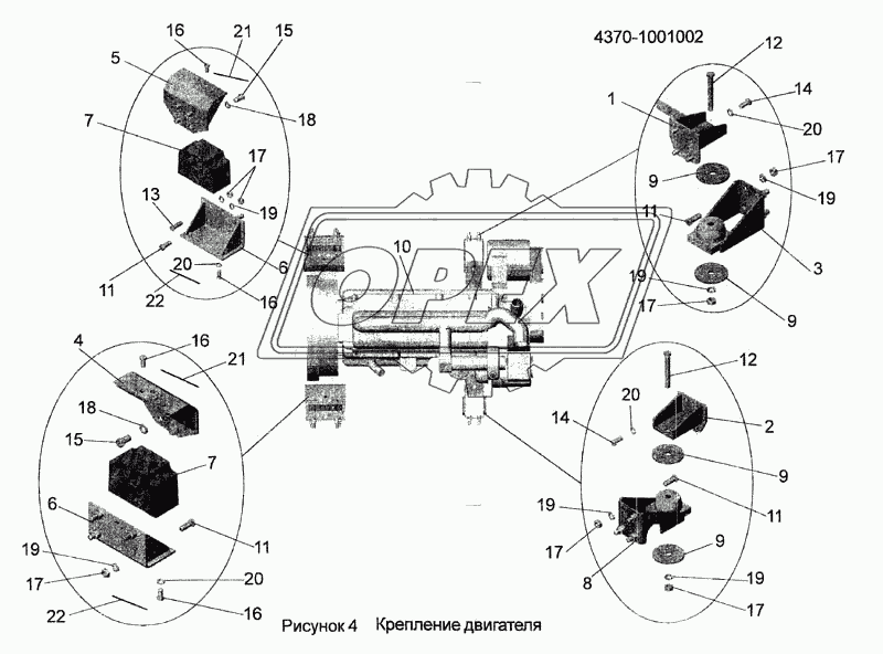 Крепление двигателя 4370-1001002