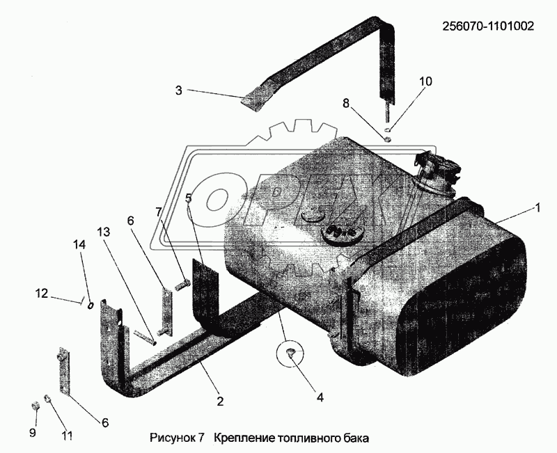 Крепление топливного бака 256070-110100
