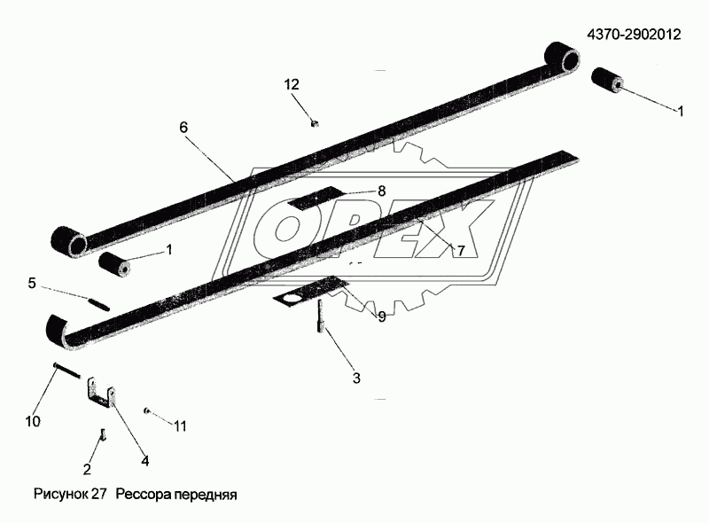 Рессора передняя 4370-2902012
