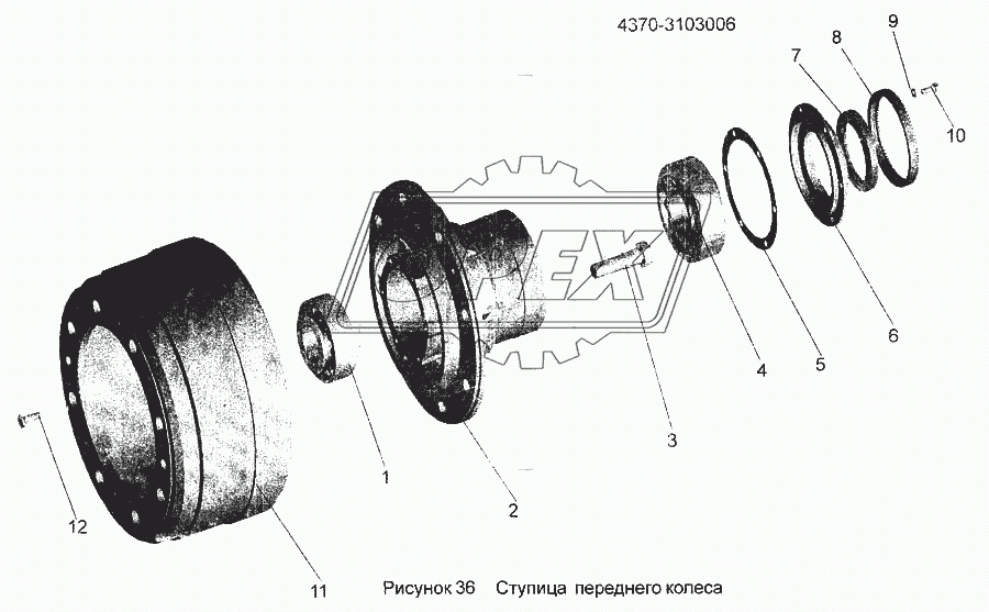 Ступица переднего колеса 4370-3103006