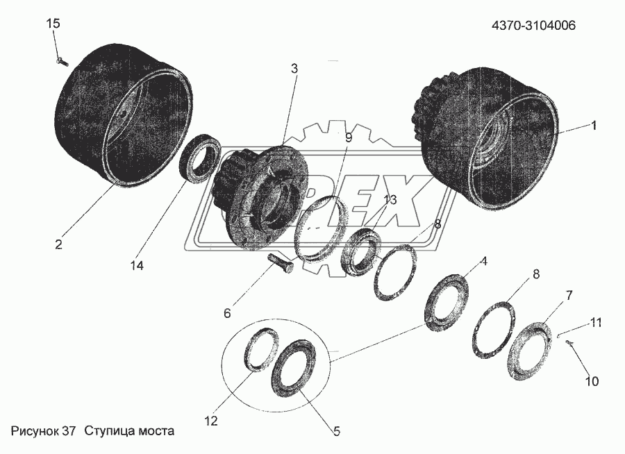 Ступица моста 4370-3104006