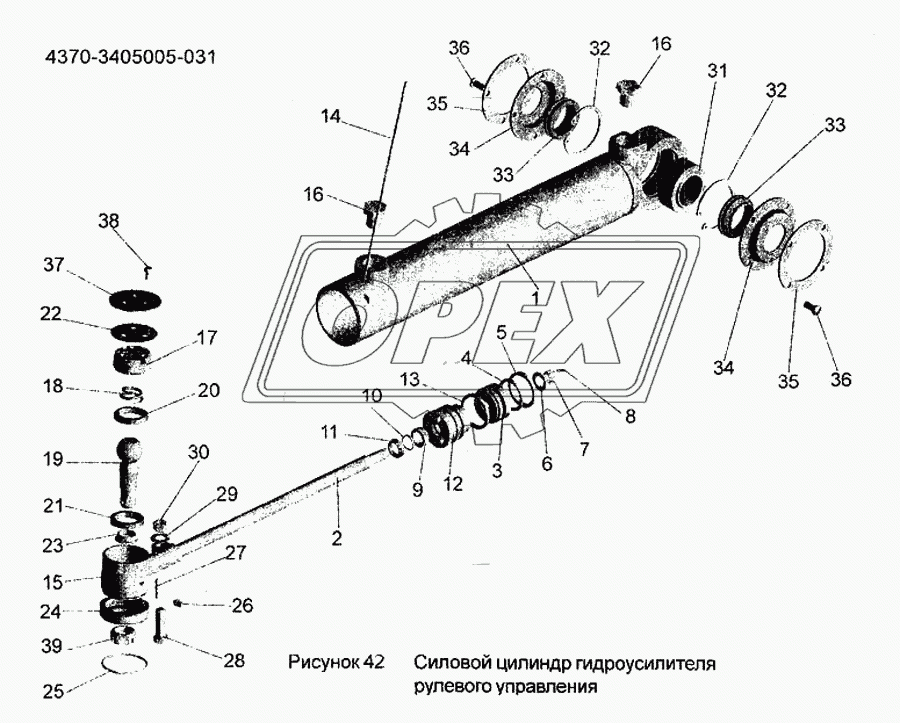 Силовой цилиндр гидроусилителя рулевого управления 4370-3405005-030