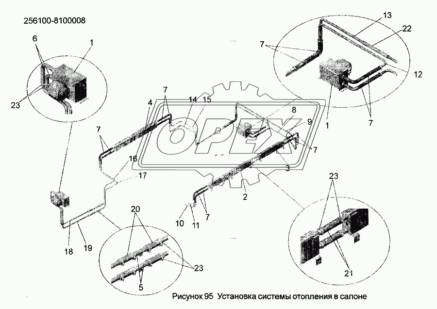 Установка системы отопления в салоне 256100-8100008