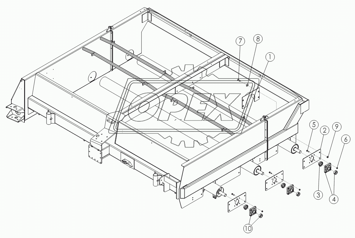 FLAIL TUBE MOUNTING: STEEL FRONT DRUM