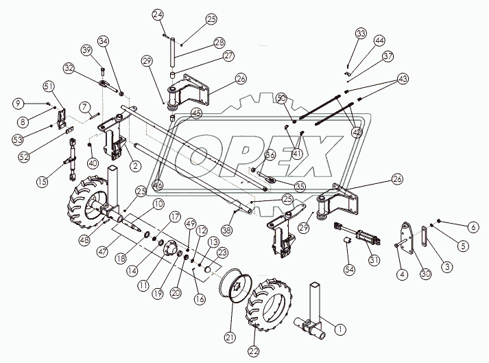 STEERABLE REAR STRUTS - 11.2X24 TIRES