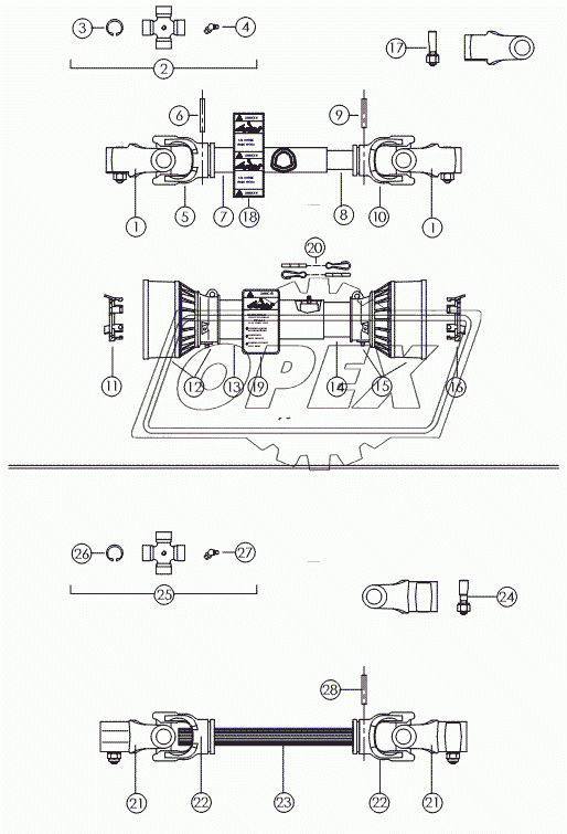 FRONT DRIVELINE №52399 AND №68604,SIDE DRIVELINE №52397