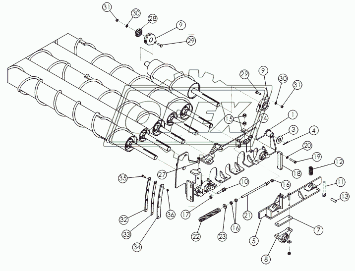 REAR CLEANING ROLL MOUNTING PACKAGE