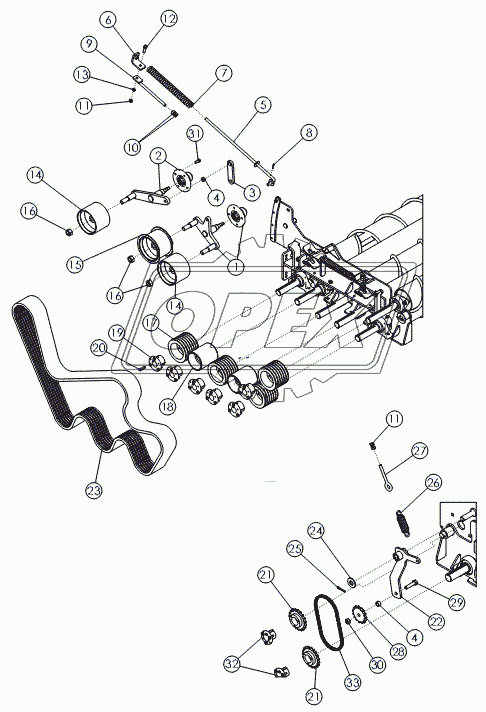 REAR CLEANING ROLL DRIVE