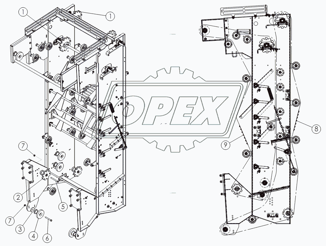 REAR SCRUB: BELTED CHAIN 50MM