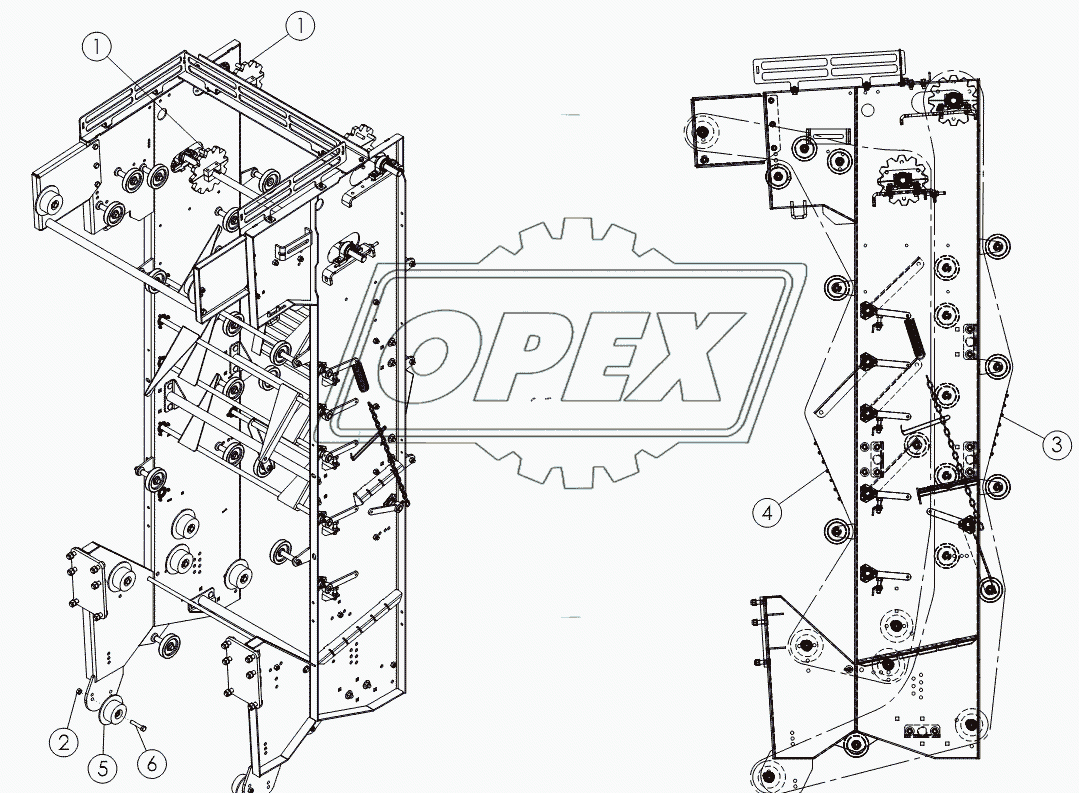 REAR SCRUB: 56MM BELTED CHAIN FLANGE