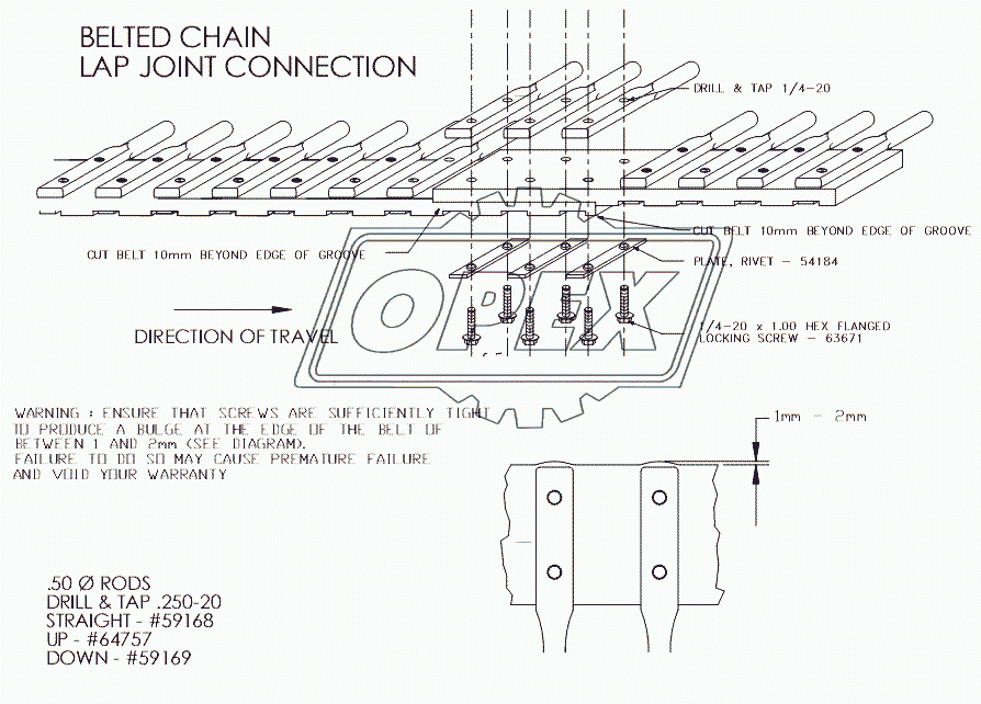 BELTED CHAIN LAP JOINT CONNEKTION