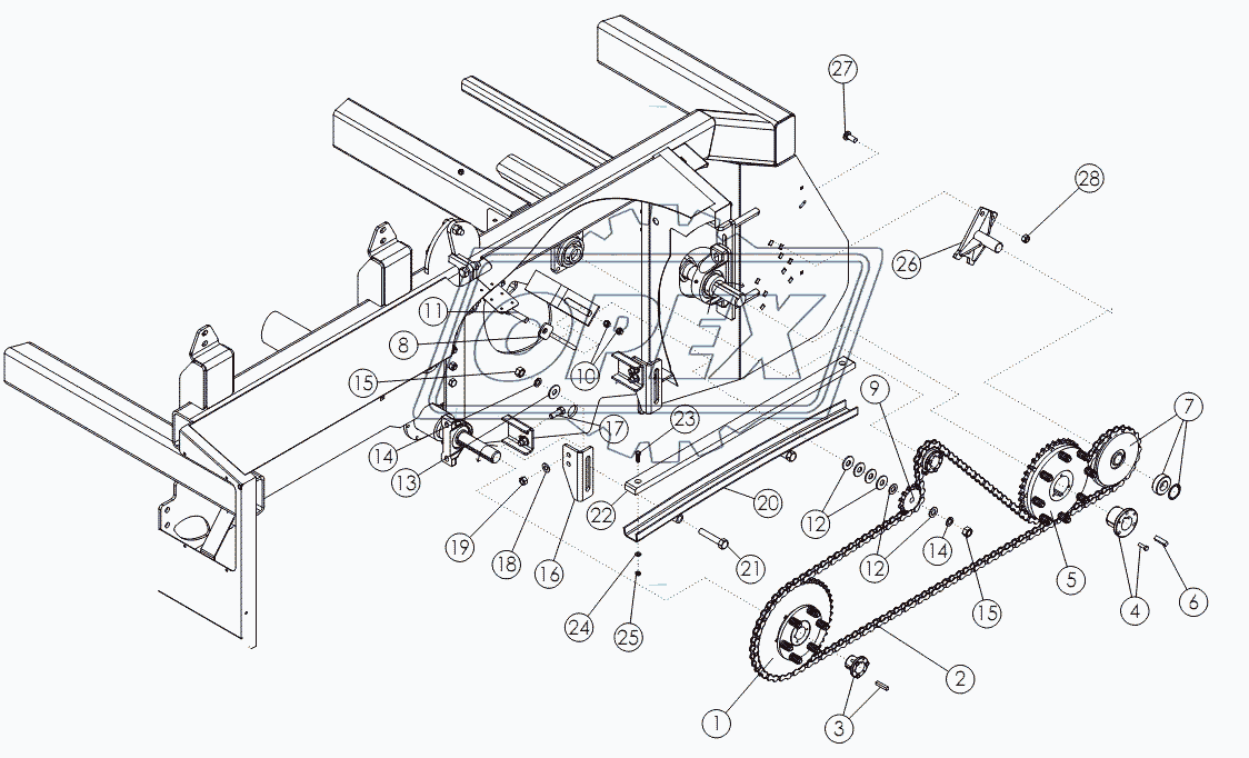 APRON/PADDLE SHAFT DRIVE