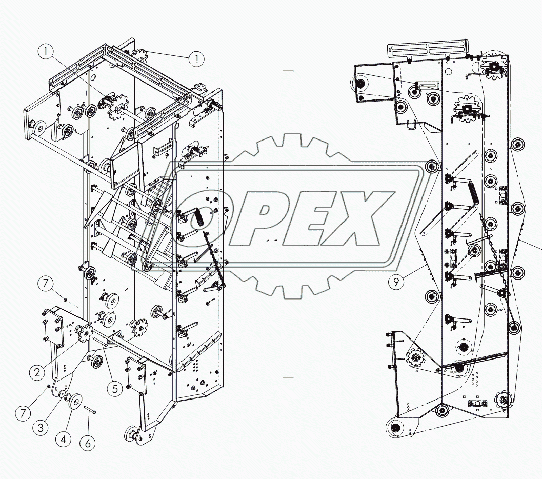 REAR SCRUB: BELTED CHAIN 56MM