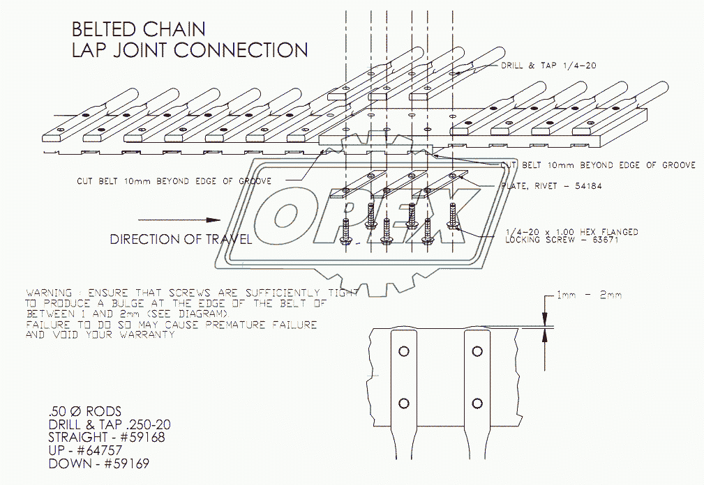 BELTED CHAIN LAP JOINT CONNECTION