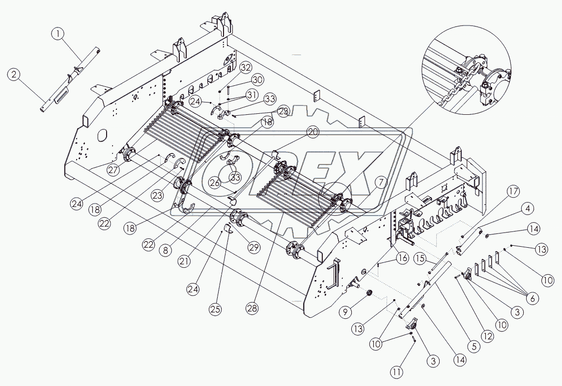 APRON SHAFT - HOOK CHAIN