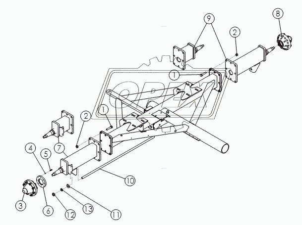 ASSY-AXLES REAR 150"