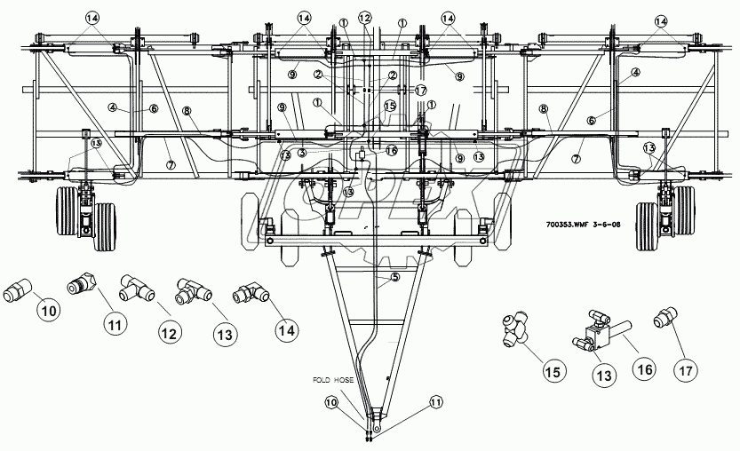 HOSE ROUTING - 60 WING FOLD