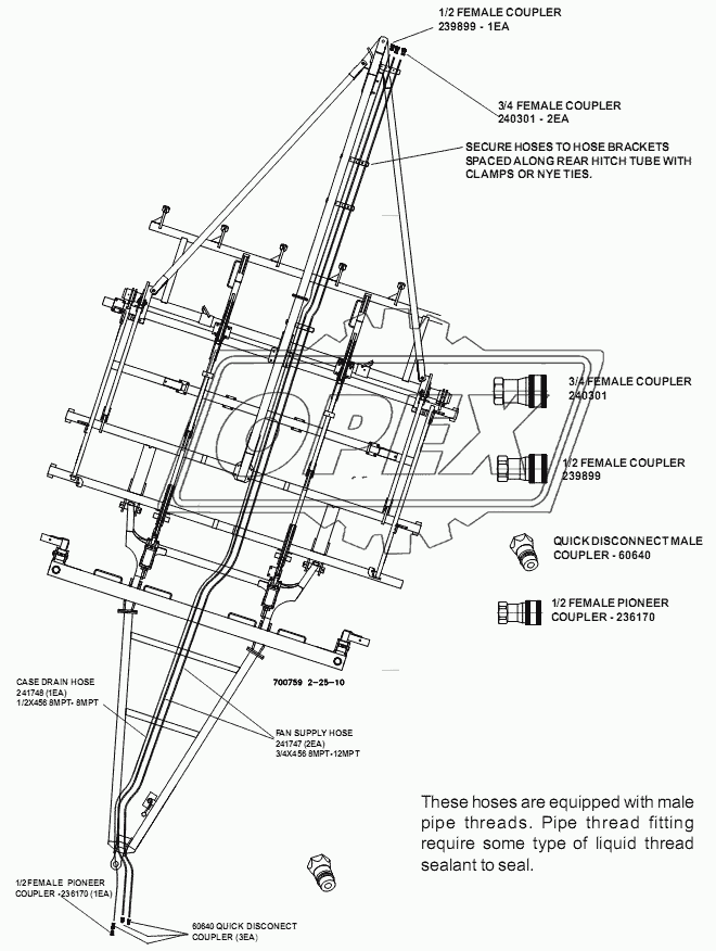 HOSE ROUTING - AIR SEEDER