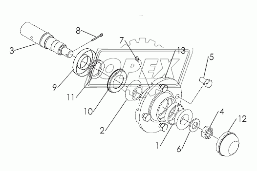 HUB AND SPINDLE ASSY №243985