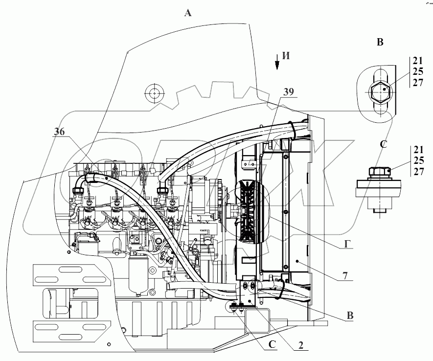 Система охлаждения 211Е.13.00.000